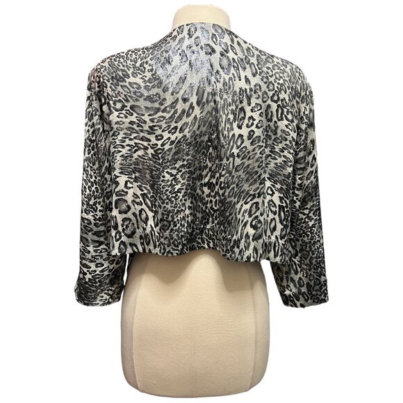 Short animal print jacket with silver metallic accents - Picture 4 of 5